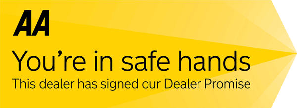 Dealer promise banner with the text AA, you're in safe hands. The dealer has signed our dealer promise